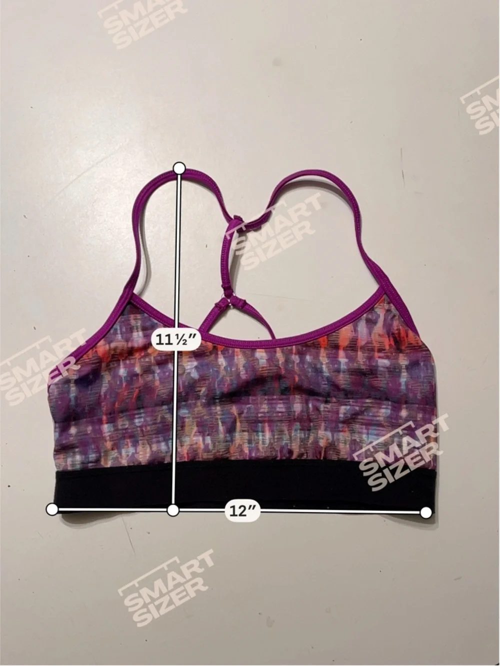 Alo Yoga Strappy Sports Bra Purple Abstract Print Racerback Yoga Gym Top VGUC